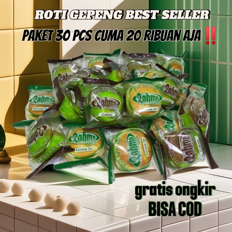 

PAKET 30 PCS ROTI GEPENG ISI COKLAT KACANG IJO | ROTI ENAK MURAH DAPAT BANYAK | KUE ISI COKLAT LUMER | PIA BASAH ISI COKLAT KACANG IJO BEST SELLER MURAH VIRAL