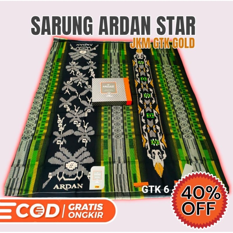 SARUNG ARDAN STAR SONGKET GOLD JKM ORIGINAL BY KETJUBUNG BAYAR DITEMPAT