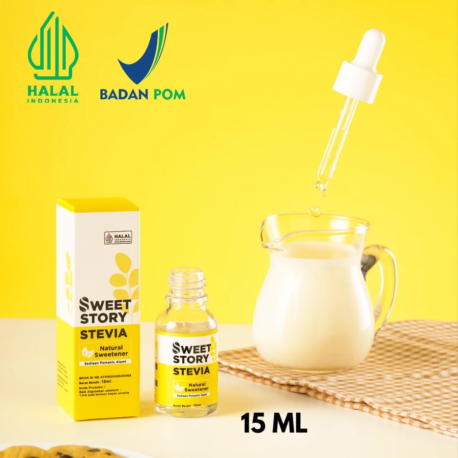 

Sweet Story Stevia Cair 15 ML Pemanis Alami Pengganti Gula 0 Kalori 0 Gula (BPOM dan Halal)