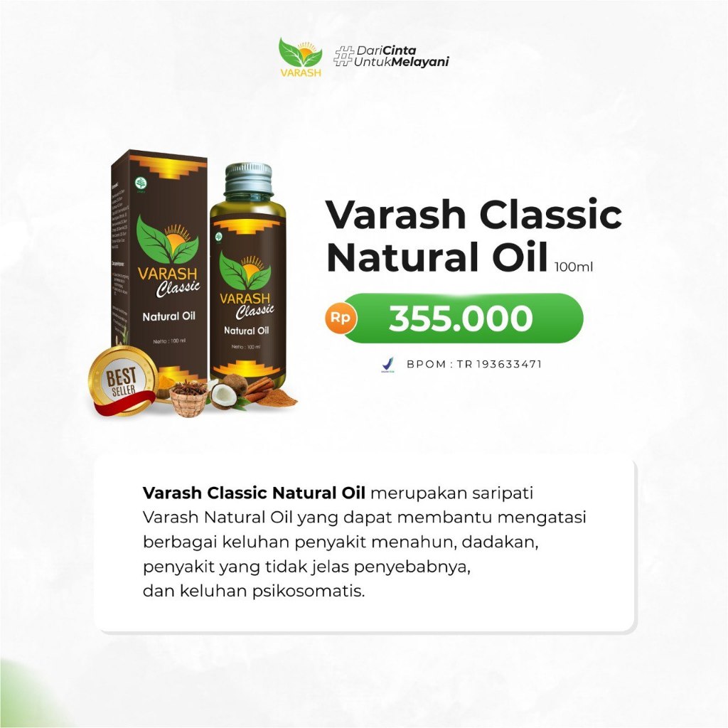 Varash Classic Natural Oil 100 ml 100% Asli