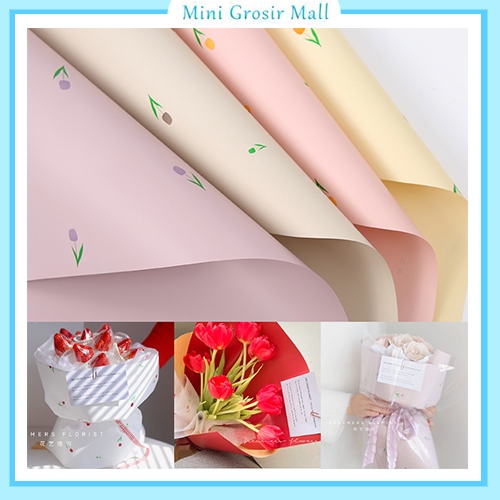 

Kertas Buket Bunga Flower Wrapping Tulip Cellophane Waterproof Ecer Lembaran KB6179