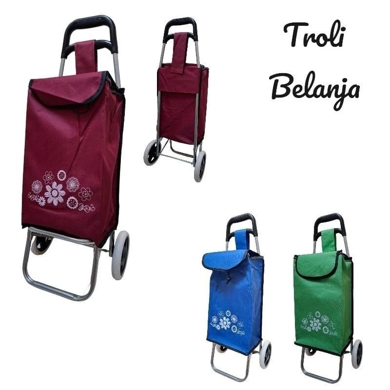 Baru Troli Belanja Dan Tas Barang Trolley Roda / Tas Troli Belanja Dengan 2 Roda Minimalis Trolley
