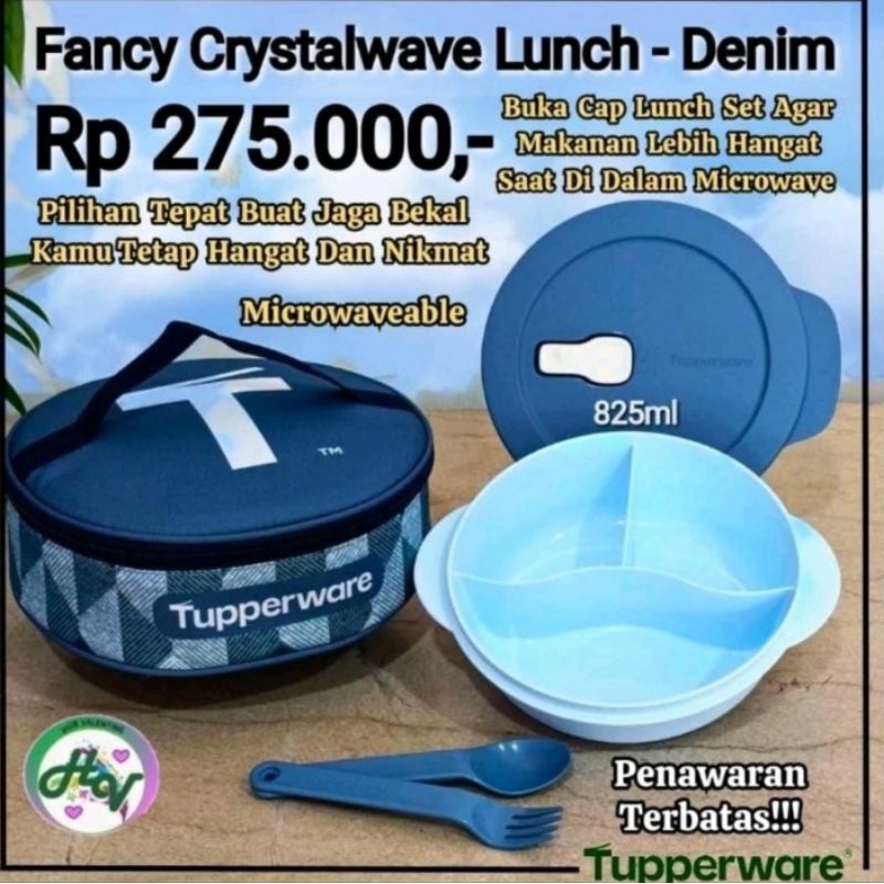 

Tuperware Fancy Crystalwave Lunch Set Fancy Cwl Merah / Biru Bekal set