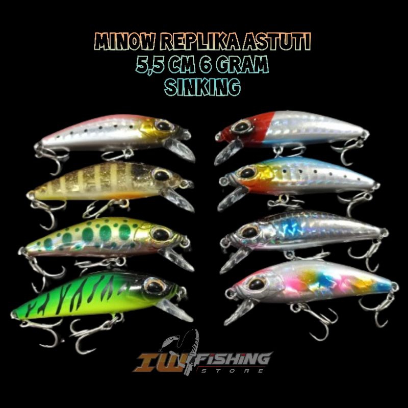lure minow sinking 5,5 cm 6,5 gram rep astuti keren