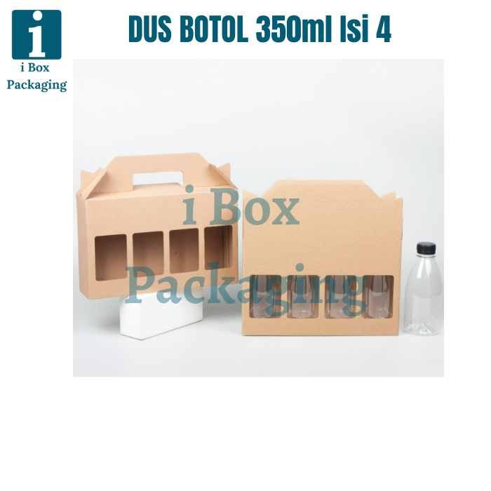 

[ 10 pcs ] Dus Tenteng Box Botol 350ml isi 4 Packaging Hampers Minuman Parcel Hari Raya