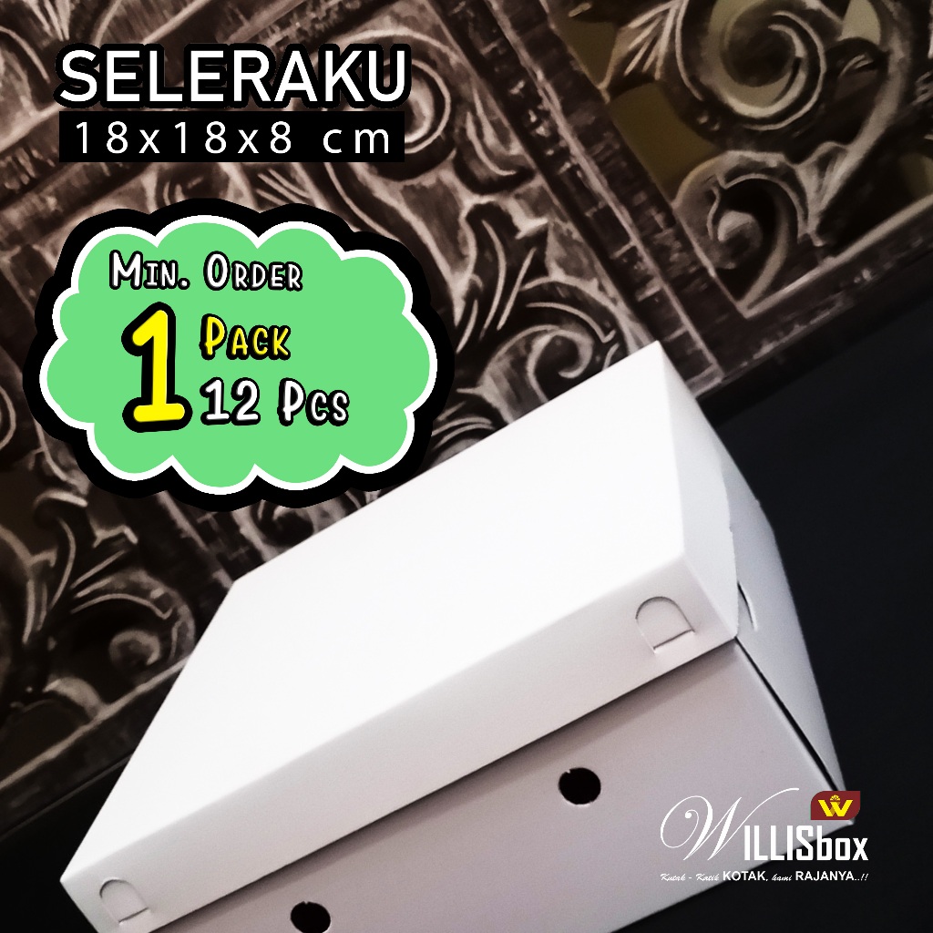 

Box Nasi Kotak 18x18x8 SEL-KU Tebal (Polos) / Kotak Nasi, Kotak Kue, Kotak Ayam Bakar, Catering Box