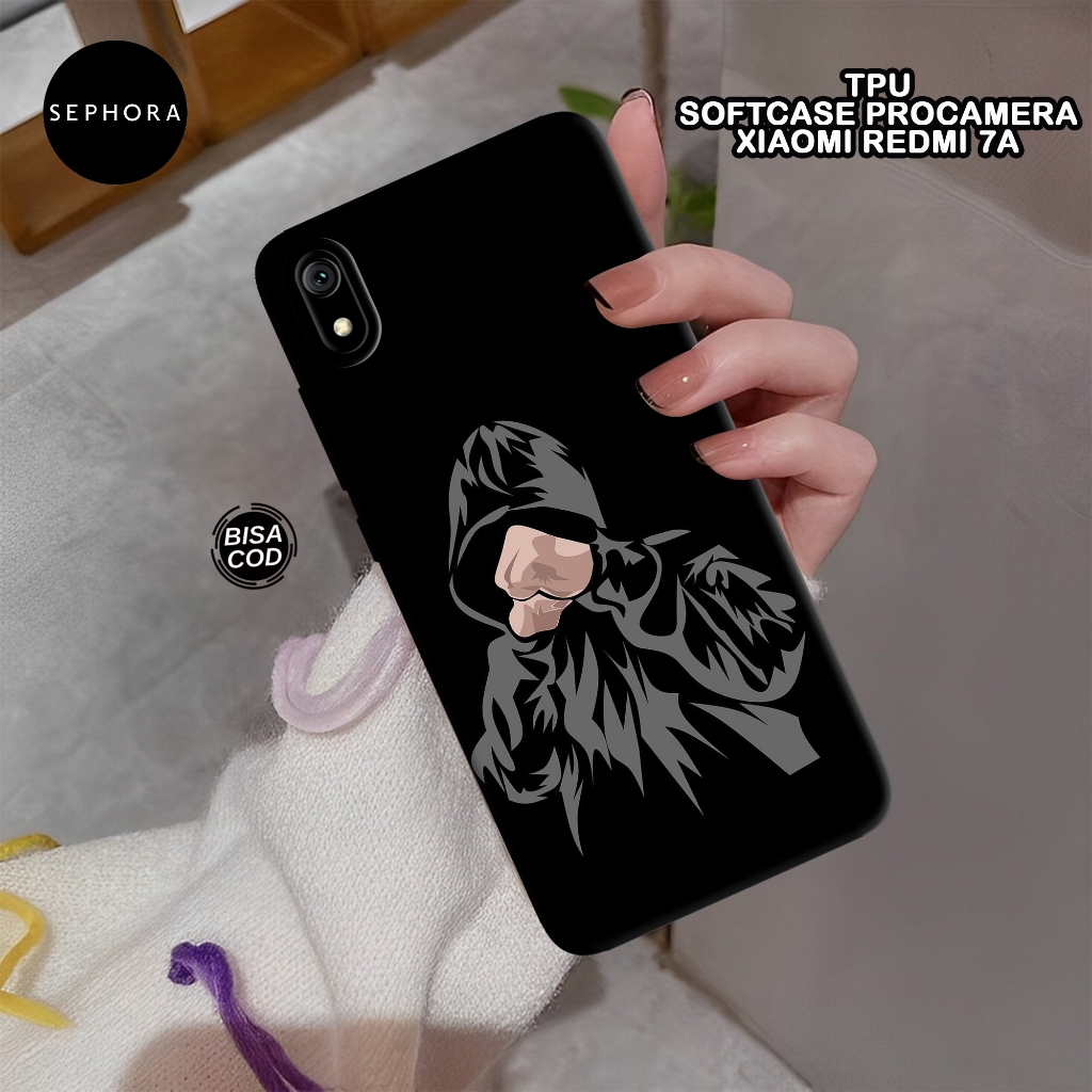Softcase Xiaomi Redmi 7A Terbaru - Fashion Case Hitam - Case Xiaomi Redmi 7A - Case Pro Camera - Cas