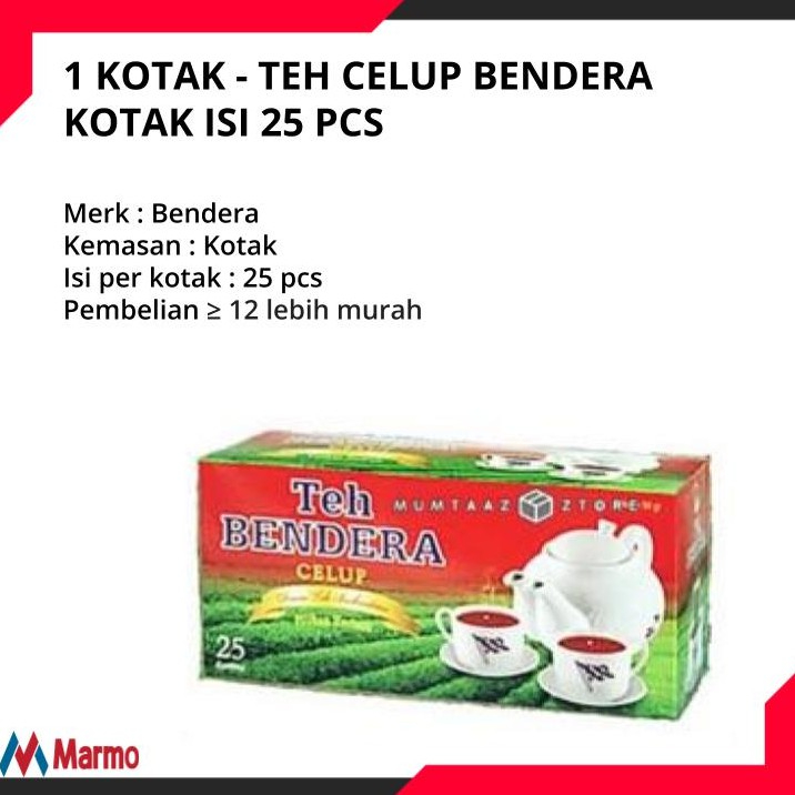 

1 KOTAK - TEH CELUP BENDERA KOTAK ISI 25 PCS