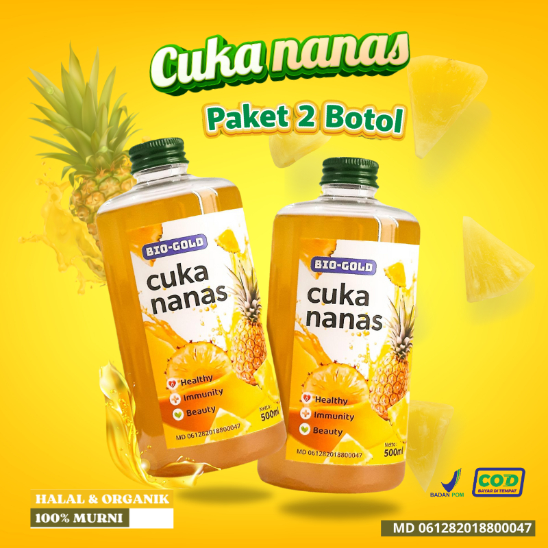 

Paket 2 Botol CUKA NANAS 500 ml BPOM BIO GOLD 100% Fermentasi Fermented Pineapple