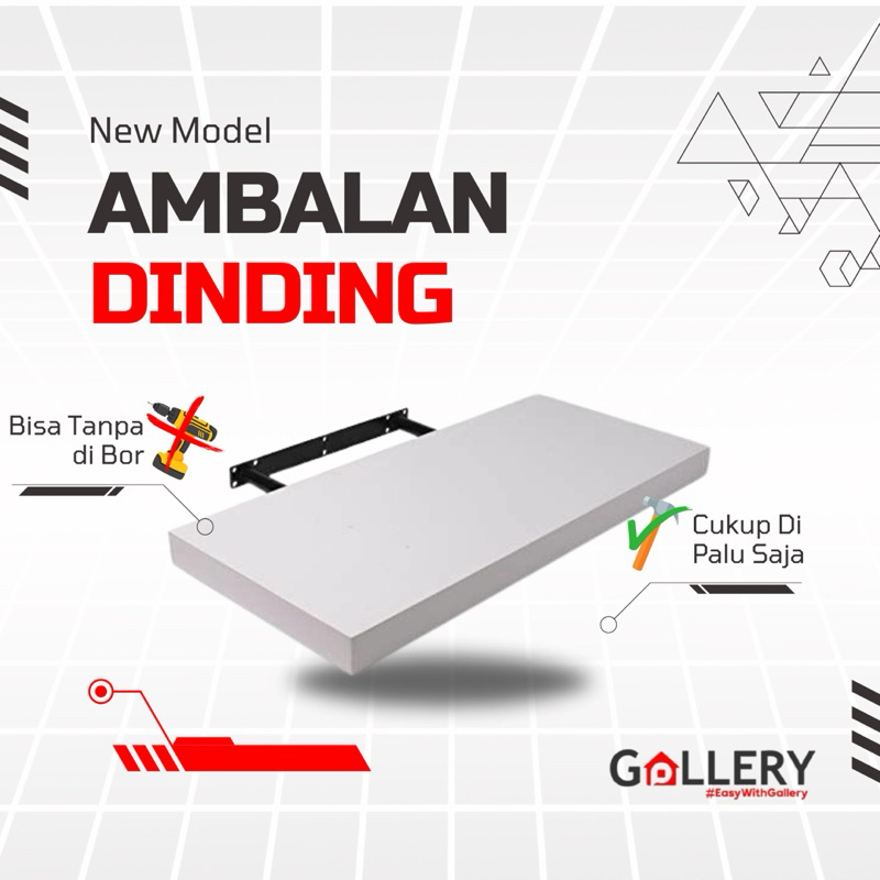 Rak Dinding Ambalan Dinding besi Hiasan Dinding Ukuran 80,100Cm