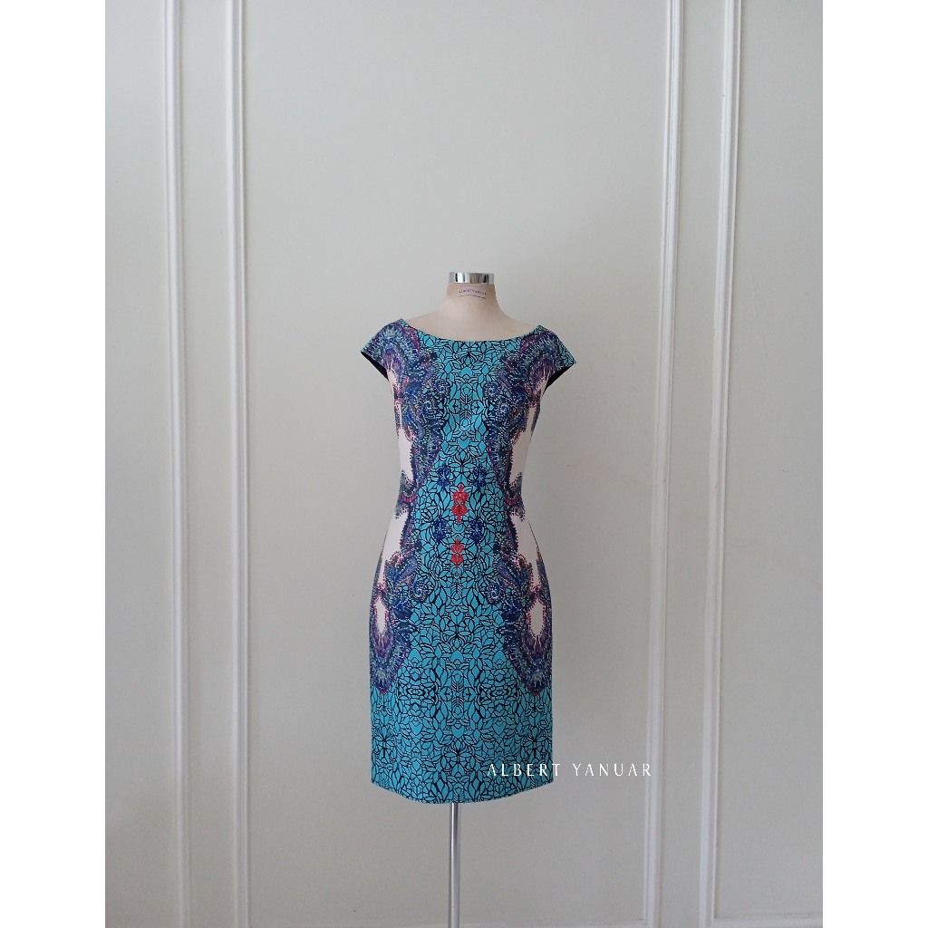 AlgarrybyAlbert Dress Peacock Palace Blu Green