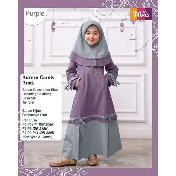 AURORA GAMIS ANAK PURPLE NIBRAS TERMURAH