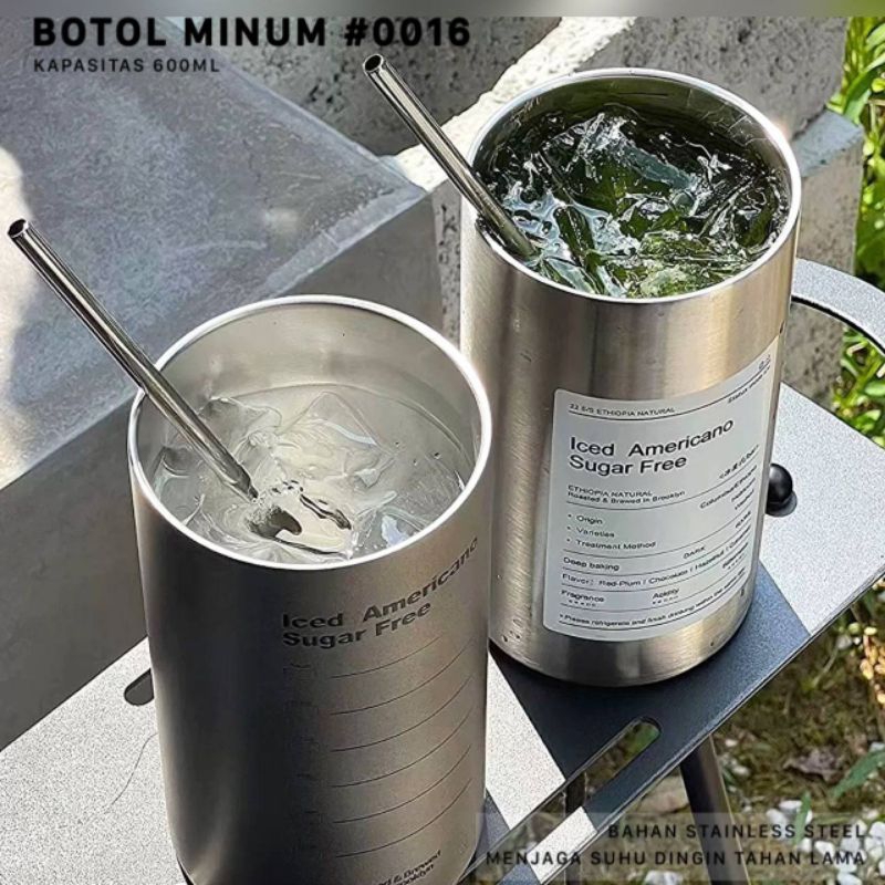 Botol minum stainless tumbler tahan panas dan dingin