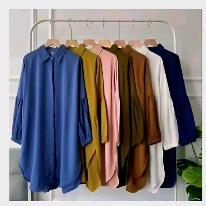 tunic wanita / tunic kondangan / long tunic premium / tunic putih korean style / long tunic putih pr