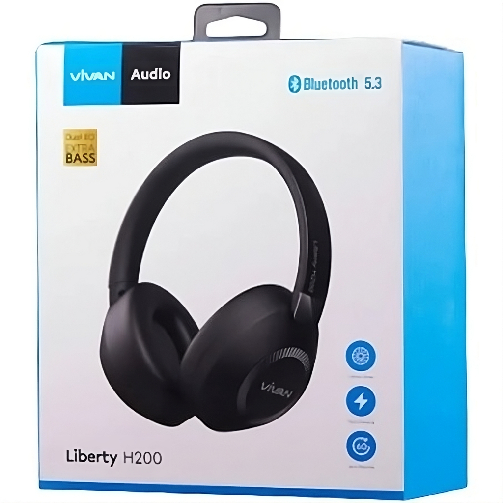 Headset Vivan Liberty H200 Bluetooth 5.3  / Earphone Wireless Bluetooth Vivan Bass Liberty H200