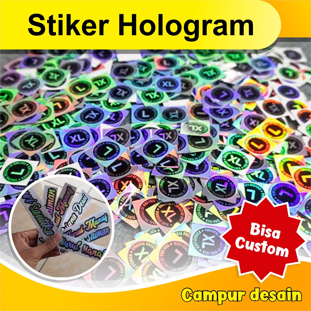 

Cetak Stiker Hologram Bahan Vinyl & Bahan Chromo Ukuran A3 Custom