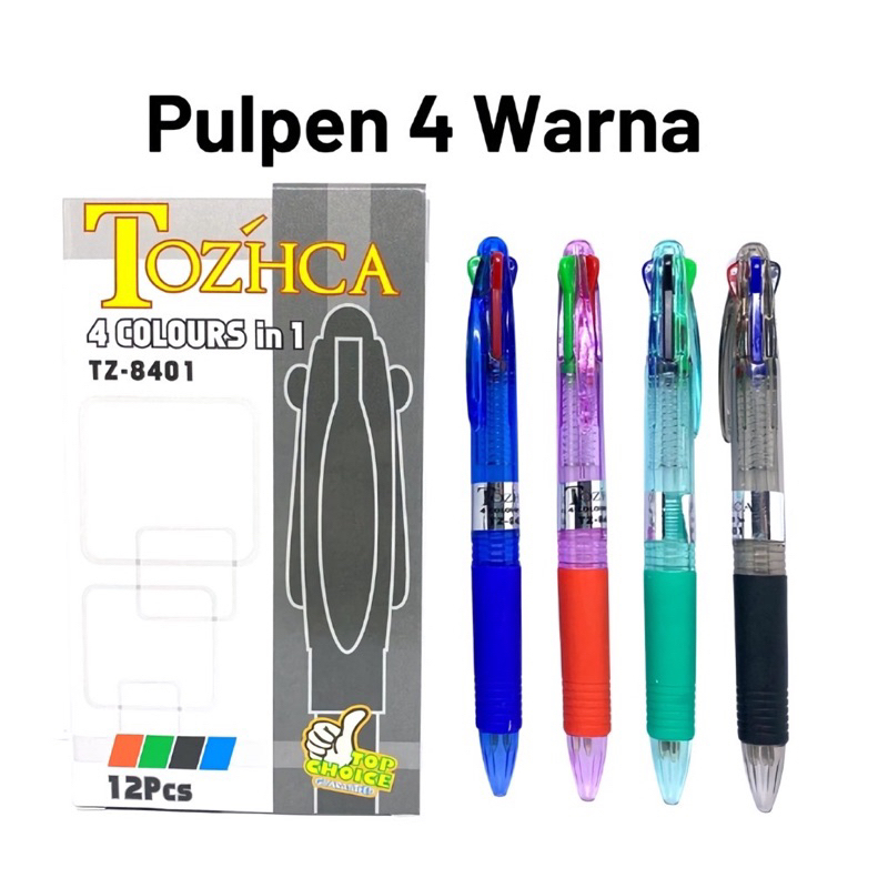 

PULPEN TOZHCA 4 WARNA PER LUSIN 12 PCS