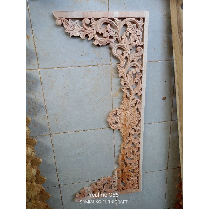 Kleweran ukiran variasi pintu 120 Mahoni