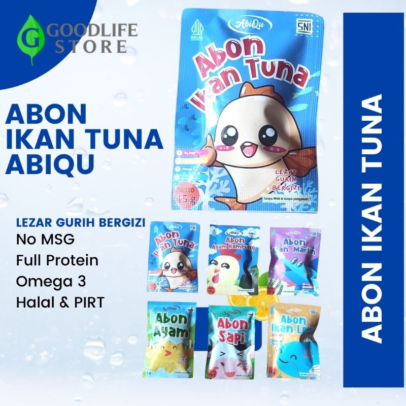 

Abon Ikan Tuna Abiqu Abon MPASI Bayi Kemasan Sachet 15 gram Non MSG