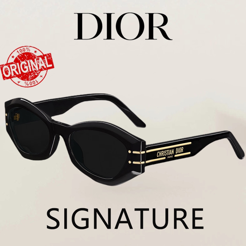 【100%  Original】Kacamata Hitam Christian Dior Paris Sunglasses SIGNATURE 8161 Polished Black Grey Wa