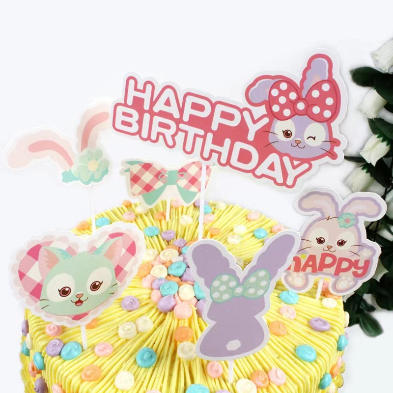 [REALPICT] Kue Topper Ulang Tahun Tema Anak, Banner Dekorasi untuk Kue Ulang Tahun Anak Laki-laki da