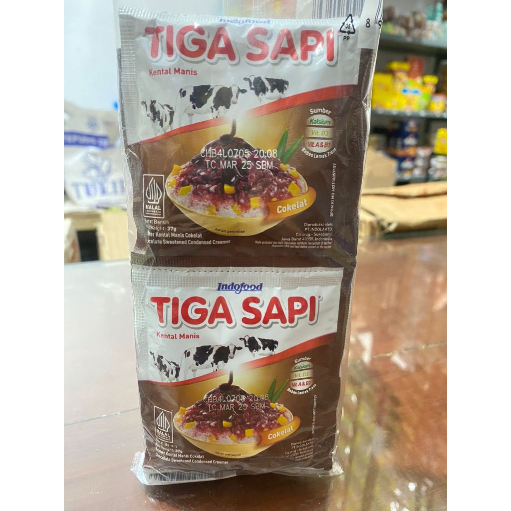 

Susu Tiga Sapi Cokelat Kental Manis 6 Sachet x 37GR