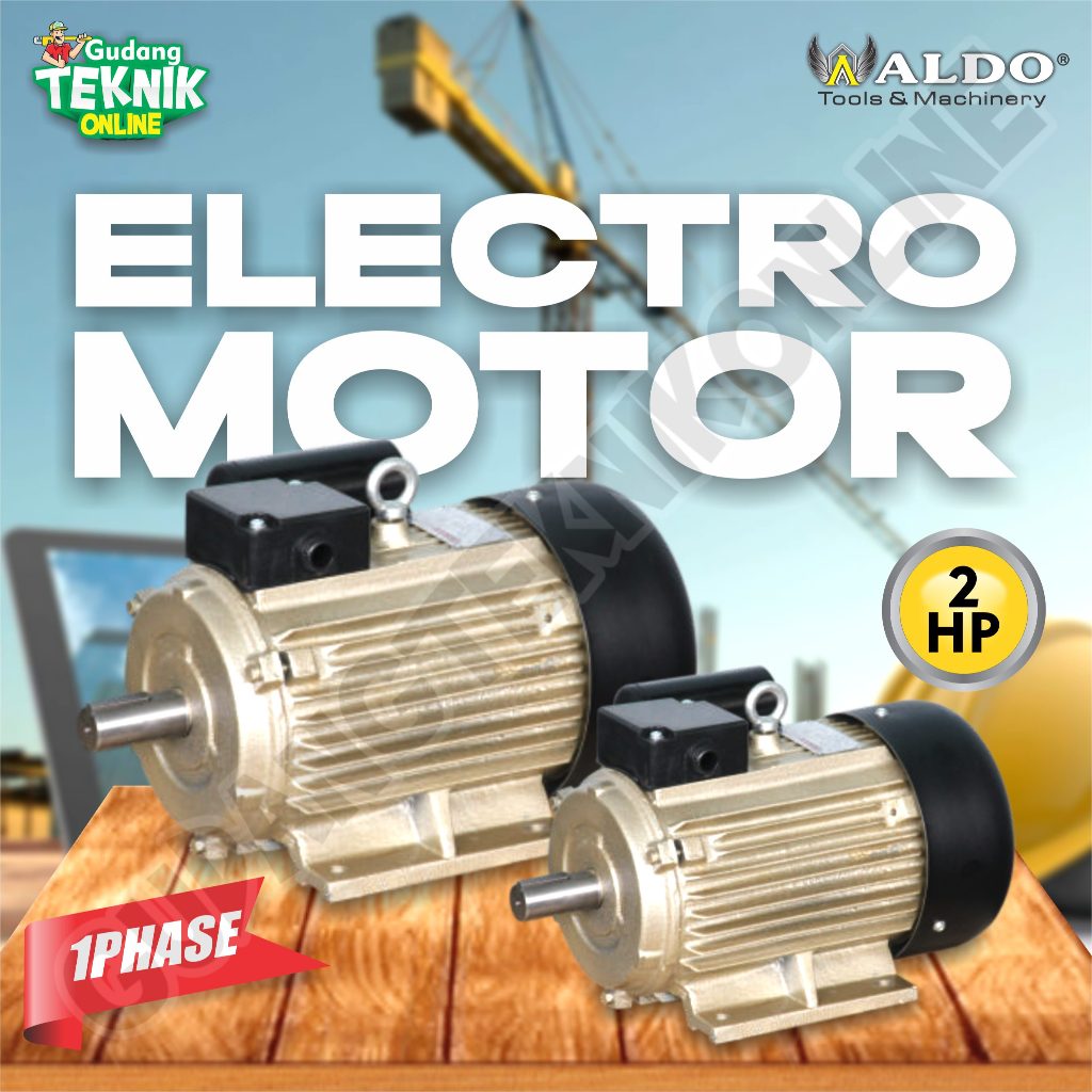 Dinamo Motor Penggerak 2Hp 4P 1Ph 1400Rpm ALDO / Elektro Motor ALDO 2 Hp 1 Phase Dinamo Motor Pengge