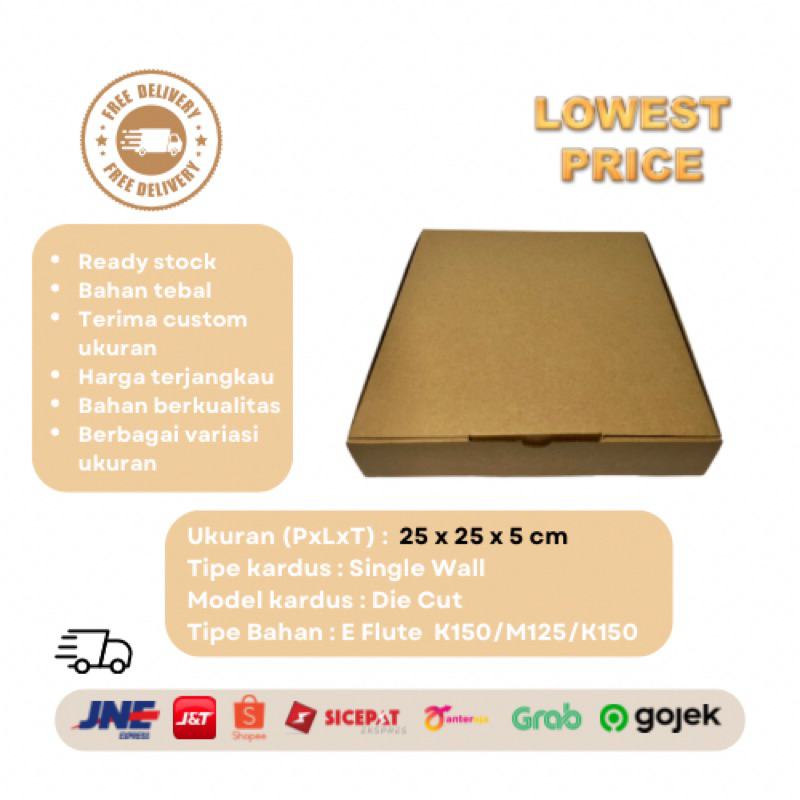 

Kardus Uk 25 x 25 x 5 CM Die Cut