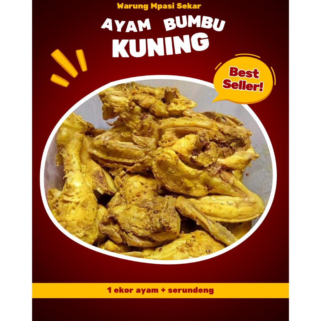 

Ayam Bumbu Kuning Serundeng • isi 12 potong • berat 1,2kg