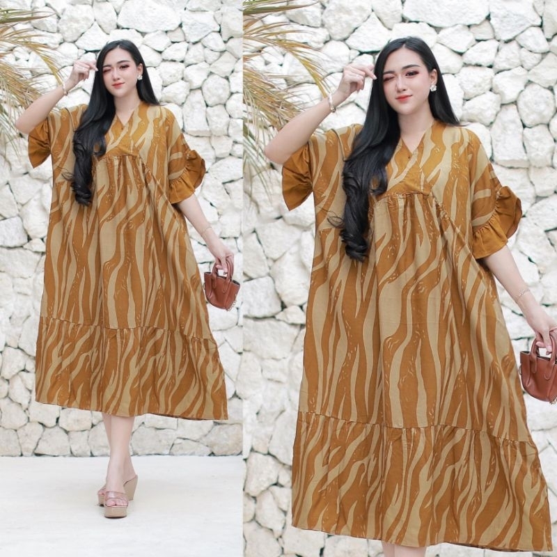 LAURA DASTER KIMONO JUMBO LD 125 MOTIF BUNGA RAYON  PREMIUM BUSUI FIRENDLY / DASTER KIMONO TUMPUK BU