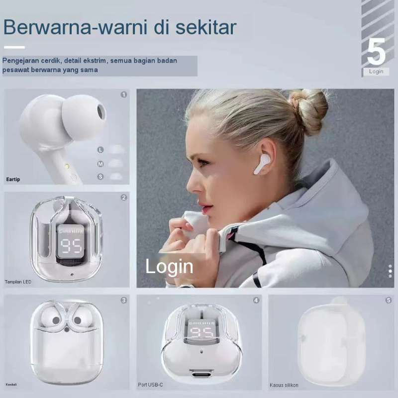 PROMO TERBARU AIR31 TWS HEADSET BLUETOOTH TWS AIR31 ULTRAPODS A31 WIRELESS LED DISPLAY TRANSPARAN