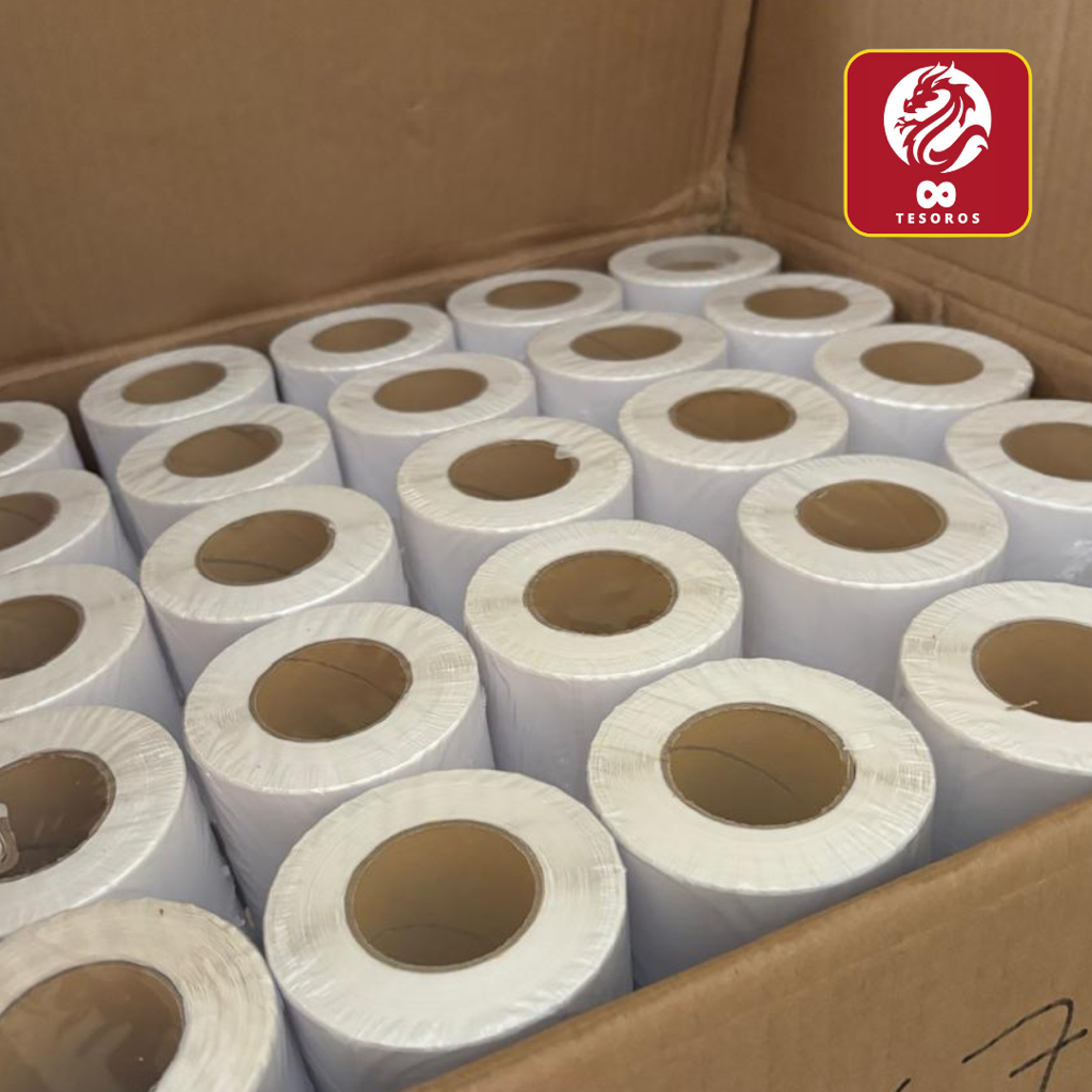 

Kertas Thermal Sticker Thermal Uk 78 x 100mm isi 300 pcs Label Resi Thermal Hitam Putih