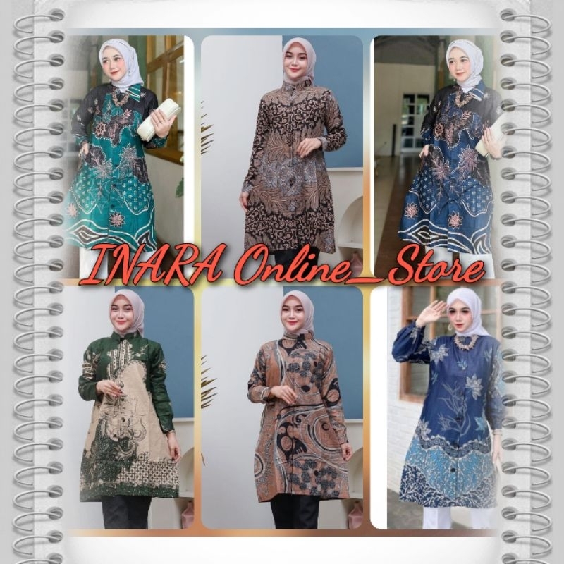 Tunik Wanita Batik Printing Kancing Depan