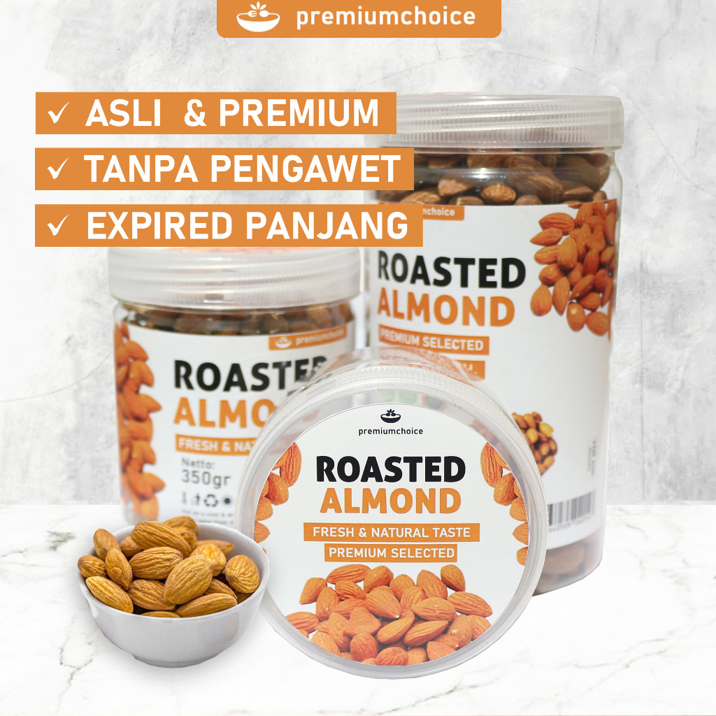 

KACANG ALMOND PANGGANG Premium Roasted Organik Natural Kaya Antiokidan Nutrisi Gizi Tubuh