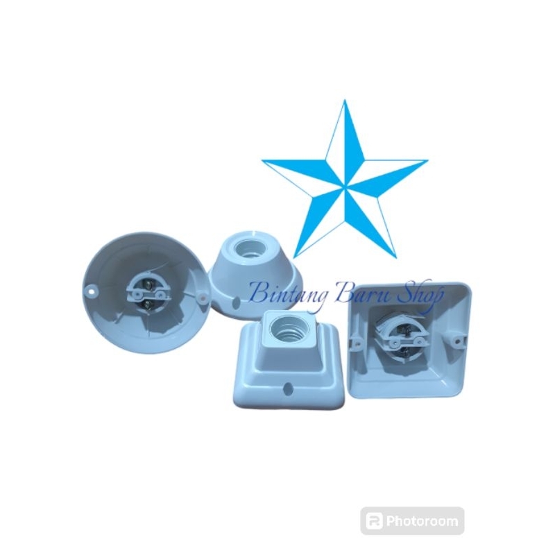 Fitting Lampu Panasonic E27 petak dan bulat / Fitting Lampu Plafon Panasonic