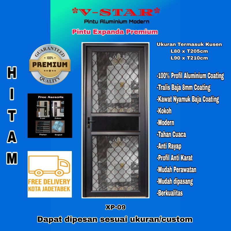 Pintu Xpanda Tralis Anti Nyamuk Aluminium Premium XP09