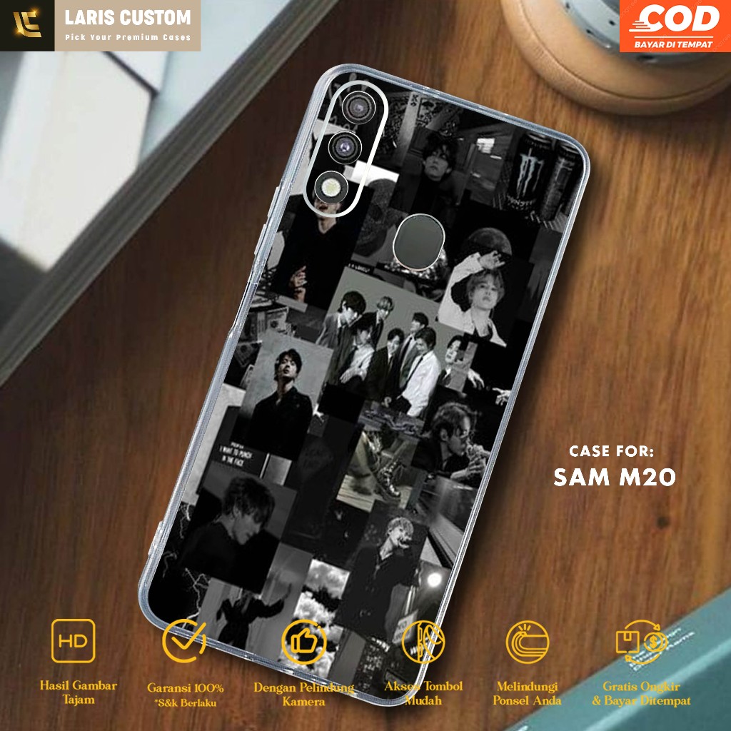 Case Samsung M20 Casing Samsung M20 Motif BLACK AESTHETIC - Softcase Bening Tebal - Clear Case Prote