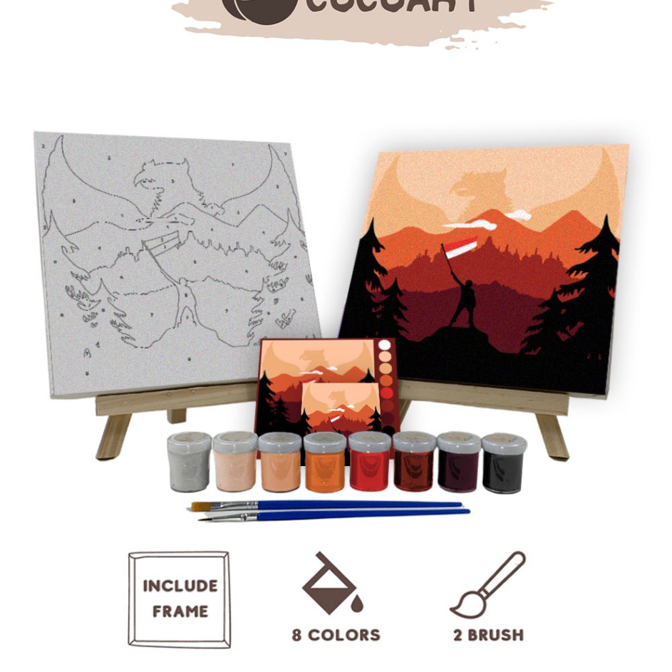 

KUALITAS TERBAIK Paint By Number Dirgahayu Indonesia 2x2cm DIY Painting Kit Mewarnai Lukisan with Wooden Frame Numbers