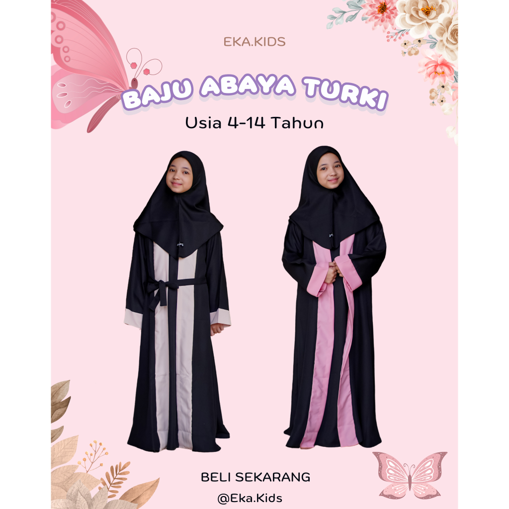 Eka.Kids Gamis Abaya Turki Anak Perempuan Usia 4-14 Tahun Dan Anak Tanggung Edisi Terbaru 2024