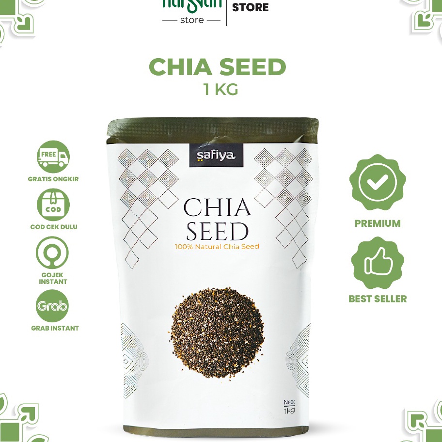 

TERMURAH Organic Black Chia Seed 1Kg Premium Original SAFIYA HERBAL