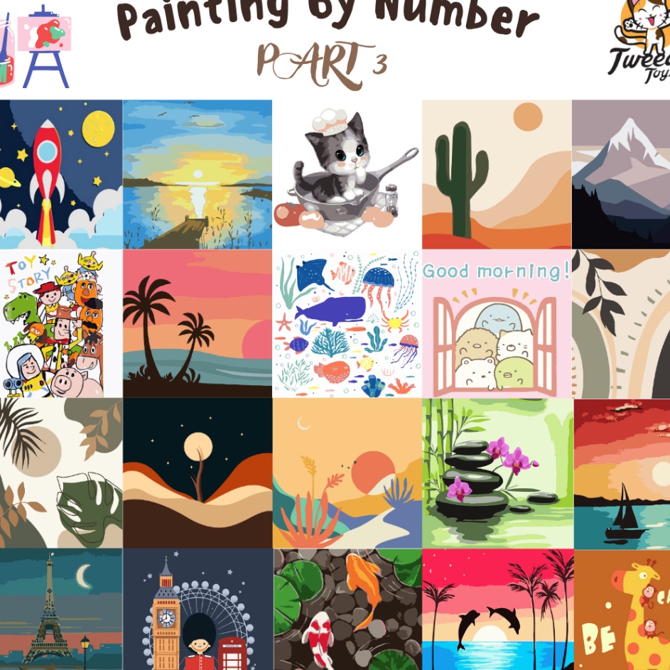 

RAIH DISKON Baapaang Painting By Number Children Canvas Set Kanvas Lukis Anak PART 3