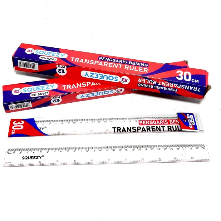 

RAIH DISKON Harga Grosir 1packs12pcs Penggaris Plastik Bening 3cm SQUEEZY RRSQ667