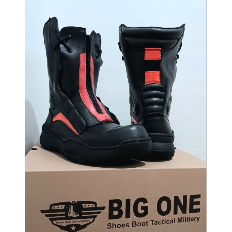 Sepatu Pdl Damkar Resleting Depan List Merah Sepatu Damkar Tali Resleting Terbaru