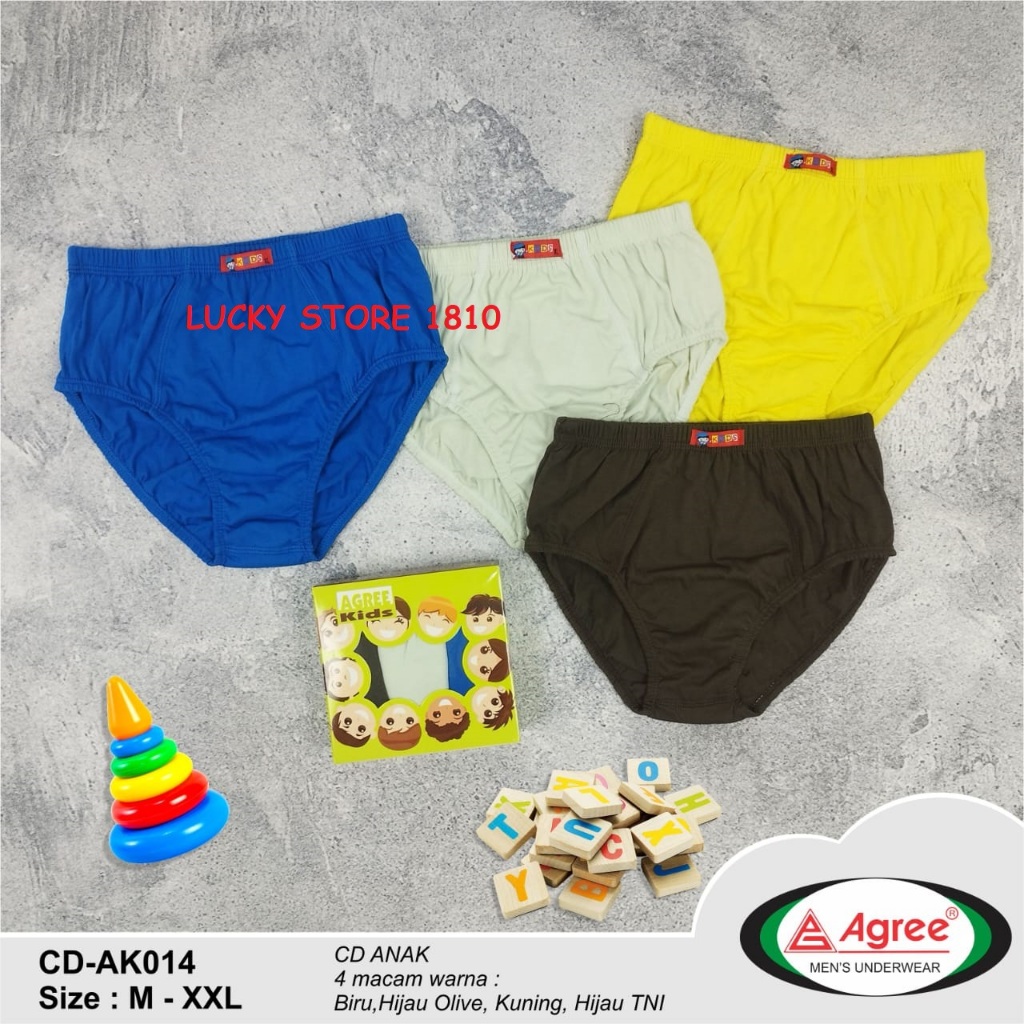 ( 3 Pcs ) CELANA DALAM ANAK COWOK AGREE KIDS AK 014 / CD ANAK COWOK POLOS / CELANA DALAM ANAK TAFT K