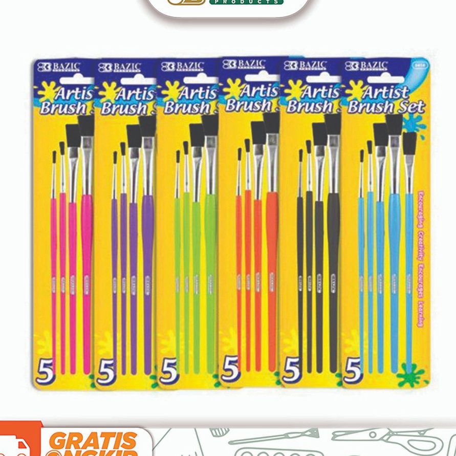 

READY STOCK Bazic Water Painting Brush Set 5 Kuas Lukis