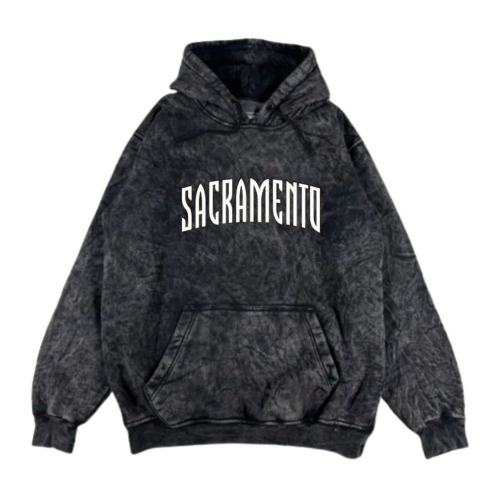 SACRAMENTO WASHED HOODIE BLACK SANDWASH ORIGINAL