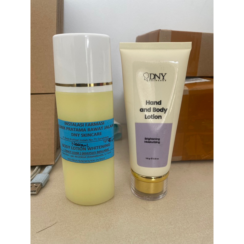 ( Bisa COD ) BODY LOTION DNY SIANG & MALAM / PAKET PEMUTIH TUBUH DNY SKINCARE / Lotion Whitening vir