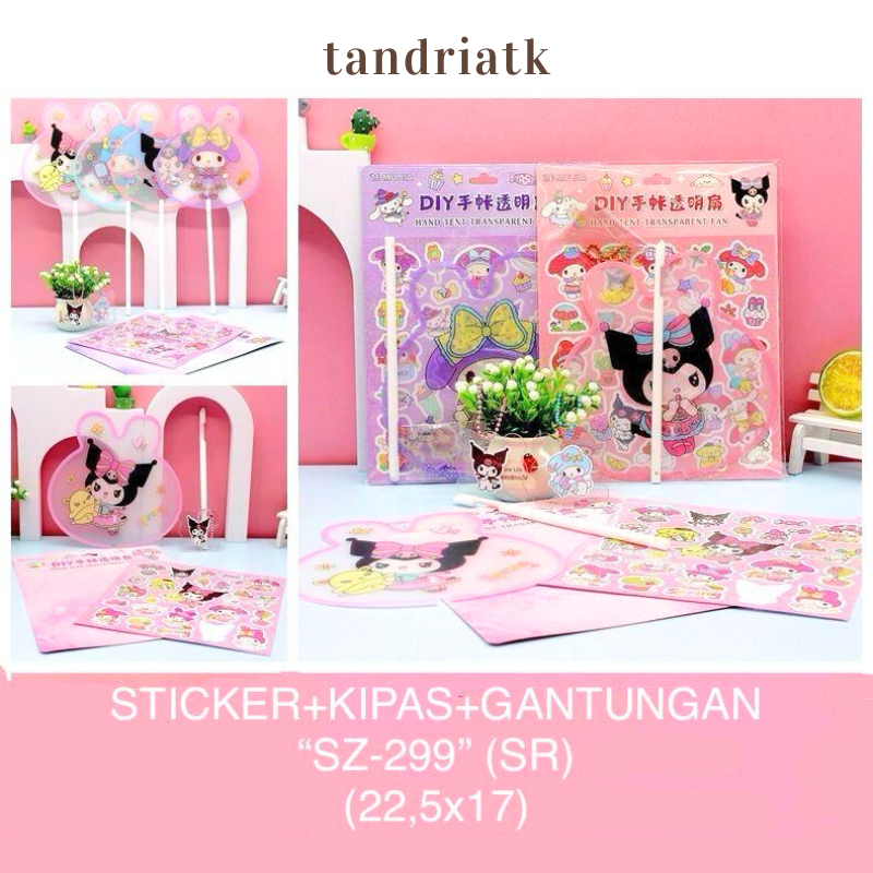 

[1 SET] Sticker DIY Kipas Tangan SNR + Gantungan Hias SZ-299 Kuromoi Melodi Cinamon