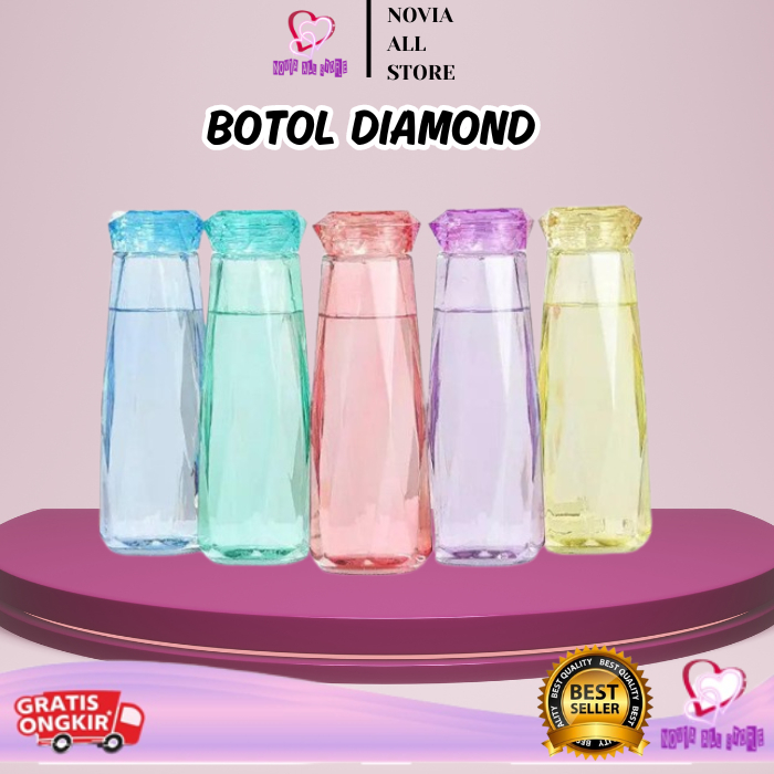 (PROMO) BOTOL KACA MINUM DIAMOND KRISTAL KAPASITAS 450ML