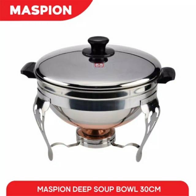 [DK] MASPION Deep Soup Bowl / Prasmanan Bulat Stainless Steel Maspion (26-28) cm
